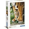 Clementoni- Bengal Tiger Cub Between Its Mot Does Not Apply Collection Puzzle, Multicolore, 500 Pezzi, 35046