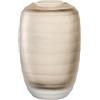 Leonardo Bellagio 036447 - Vaso decorativo colorato in vetro di alta qualità con esterno in rilievo, realizzato a mano, altezza 16 cm, diametro 10 cm, colore beige