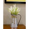 Venalys Vaso da fiori vintage galvanizzato, vaso decorativo per fattoria, brocca per latte in metallo rustico per la decorazione della casa.