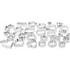 Amazon Basics Set di formine per biscotti, Casa, confezione da 25, Argento
