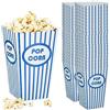 Relaxdays Sacchetti per Popcorn, Set da 48, a Righe, Feste Compleanno Tema Cinema, Box Contenitore Cartone, Blu Bianco, Cotone, Sabbia, Ferro