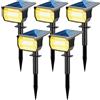 LOTMOS 5Pcs Faretti Solari a Led da Esterno, 72 LED Lampade Solari da Giardino 3 Modalità IP67 Impermeabile Luce Solare Faretto LED da Esterno Solare per Cortile, Patio, Vialetto, Alberi