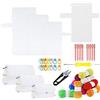 Allazone 58 Pz Panno Punto Croce Bianco Panno Ricamo en Plastica, Tessuto per Ricamo a Punto Croce per Progetti di Ricamo a Punto Croce, 12 Colori Filato e all'Uncinetto Artigianato Fai-da-Te