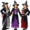 Morph Costume Strega Bambina, Costume Halloween Bambina | Vestito Viola & Cappello a Punta, Dettagli a Pipistrello, Perfetto per Halloween, Ideale per il Gioco di Ruolo