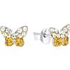 amor Orecchini in Argento 925 per bambine, con Preciosa, 0,6 cm, Argento, farfalla, in confezione regalo