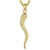 EUDORA Harmony Ball Collana in Corno Italiano Placcato Oro 18K in Argento Sterling per Donna Uomo, Collana Peperoncino con Ciondolo Portafortuna Protezione Pepe Italiano Amuleto Regalo, 22+2 Pollici