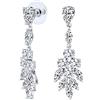 Bling Jewelry Orecchini pendenti a goccia da sposa con zirconi cubici a grappolo marquise per donne in ottone placcato argento