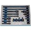 CCLIFE 18 Pezzi Set di Cr-V Chiavi a Bussola Universali da 1/4 + 3/8 + 1/2 pollici con Prolunga Giunto Cardanico e Adattatore Bussole