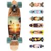 meteor Skateboard Mini Cruiser Retro Board Completo con Cuscinetti ABEC-7 e Ruote PU Ideale per Bambini Adolescenti e Adulti Ragazzo e Ragazza (Sunset)