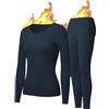 UNIQUEBELLA - Set di biancheria intima termica da donna, a maniche lunghe, invernale, base per tutti i giorni, per sciare, escursionismo, jogging, sport, XL