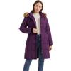 OROLAY Piumino Lungo da Donna Cappuccio e Giacca Slim Fit in Pelliccia Sintetica Viola XXL