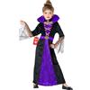 Morph Costume Vampira Bambina, Costume Halloween Bambina | Abito Rosso e Nero & Collana Choker in Pizzo, Maniche a Ragnatela, Perfetto per Halloween, Ideale per il Gioco di Ruolo