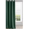 Eurofirany LOGAN Tenda Oscurante Extra Lunga - 1 Unità, Occhielli, Blocco della Luce, Oscuramento della Stanza, Camera da Letto, Soggiorno, 140x270 cm, Verde Scuro