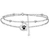 Hifeeled Bracciale Cuore Donna Argento 925 Bracciale Impronta Animale, Regali per Donna Madre Moglie Figlia - Regolabile |16cm+4|
