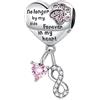 NINGAN Bracciale da donna in argento sterling 925 Amore infinito Ciondolo con perline a forma di cuore e stampa di zampa