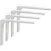 SAYAYO Staffe per Mensole Bianche Staffa Mensola Pesanti , 150 X 125 MM Staffa Angolare Reggi Mensola da Muro, Adatto a Garage Bagni Cucine Soggiorno, 4 Pezzi, EJR150W-4P