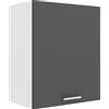 VCM Armadio da cucina, larghezza 50 cm, porta in legno, pensile da cucina, mobili da cucina, colore: bianco/antracite