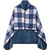 heekpek Sciarpa Grande Invernale Sciarpa Scialle Donna Caldo Coperta Scialle con Bottone Plaid Poncho Scialle Pile Multifunzione Sciarpa Oversize in 2 Taglie, Blu(100 * 140cm)