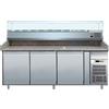 FORCAR Banco pizza da 3 porte - Vetrina - cm 202 x 80 x 100 h