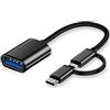 iJiZuo 2 in 1 OTG Adattatore USB C/Micro a USB, USB C a USB Femmina, Cavo OTG Compatibile con iMac Android Google Samsung Galaxy e Plus