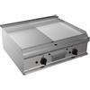 D.L. SERVICE Fry top a gas - Piastra 1/2 rigata 1/2 liscia - cm 80 x 70 x 27 h