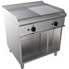 D.L. SERVICE Fry top a gas - Piastra 1/2 liscia 1/2 rigata - cm 80 x 70 x 85 h