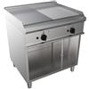 D.L. SERVICE Fry top a gas - Piastra 1/2liscia 1/2 rigata - cm 70 x 70 x 85 h