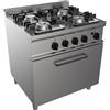 D.L. SERVICE Cucina a gas - N. 4 fuochi - Forno a gas statico - cm 80 x 70 x 85 h