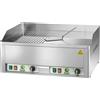 FIMAR Fry top elettrico con 1/2 Liscio 1/2 Rigato cromato da cm 65 x 48