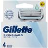 Gillette Skinguard Sensitive Lamette Di Ricambio Per Rasoio Da Uomo, 4 Ricariche