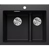 Blanco PLEON 6 SPLIT Nero 1525955 - 525955 con Set Stainless Steel