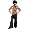 ORION COSTUMES Adulto Uomo Multicolore 70 Disco Ballerino Hippie Camicia e Pantaloni A Zampa Carnevale Costume