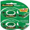Scotch Nastro adesivo Magic - 2 Rotoli 19 mm x 12 m + 3,2 m su Dispenser portatile - Nastro Trasparente Opaco e Scrivibile Ottimo per Casa, Ufficio e Scuola