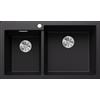 Blanco PLEON 9 Nero vasca grande a destra 1525958 - 525958 con Set Stainless Steel