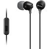Sony MDR-EX15AP - Cuffie in-ear con microfono, Auricolari in silicone, Nero