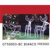 G.T.R. Renne con Slitta A Led Bianco Freddo Misura 80x20x95 H cm Struttura In Ferro Tubo Led 32 metri
