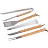Campingaz Borsa utensili in tessuto set composto da 1 coltello in acciaio inox, forchettone, pinza, 6 spiedini, 1 spatola manici in legno