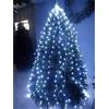 G.T.R. Mantello Per Alberi di Natale a Cascata Wire Led 600 LED con Controller 12V IP44 Luci Natale Bianco Caldo H.300 Decorazione Addobbi Natalizi