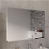 Specchio bagno 70x100 cm reversibile con cornice in alluminio bianco opaco  - Calbri