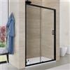 DEGHI Nicchia doccia scorrevole 130 cm in vetro temperato 6 cm trasparente 185h con profilo nero - Young