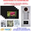 FP-TECH VIDEOCITOFONO 2 FILI 1 2 3 4 MONITOR LCD TOUCH FAMILIARE CONDOMINIALE TELECAMERA