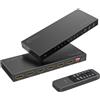 PORTTA HDMI Matrix 4 in 2 Out 4K 60Hz 4: 4: 4, 4x2 Switch Switter con estrattore audio ottico da 3,5 mm, 16 modalità EDID, supporto remoto IR HDMI 2.0b, HDCP 2.2/2.3, HDR, ARC, 3D, 18GBP - Downscaler