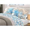 HomeLife Completo Lenzuola Matrimoniali Cotone Fantasia Made in Italy | Set Lenzuola Matrimoniale Cotone: Lenzuolo Matrimoniale Sopra, Lenzuolo Sotto Con Angoli, Due Federe Cuscini | Mare Blu
