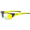 uvex blaze III, occhiali sportivi unisex, incl. lenti intercambiabili, comfort senza pressione e tenuta perfetta, black matt yellow/yellow, one size