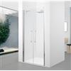 Novellini Box Doccia Porta Doccia Saloon Young 2.0 cm.80 - Cristallo: Trasparente - Profilo: Bianco Opaco