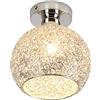 YOXANG Semplice Moderno Alluminio Lampada da soffitto Corridoio Creativo Decoro Lampadario Mini Palla Illuminazione a sospensione Camera da letto Balcone Ø18CM 1×E27 MAX 40W (Palla, Argento)