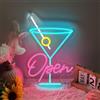 KAEGORT Neon Sign Open, 28,5 x 40 cm, targa a LED, decorazione da parete, luce al neon, decorazione per bar, caffè, feste di compleanno, riunioni (connettore USB, con accessori di montaggio)
