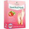 PLANTIFIQUE Maschera Piedi Esfoliante | Trattamento Calli e Duroni | Cura e Scrub Piedi | Peeling Piedi Forte | Pulizia Talloni Screpolati | Foot Peel Mask Calzini Pedicure Peel Off | Fragola 2 Paia