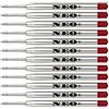 NEO+ Ricariche penna a sfera di qualità, economiche ma di lunga durata, punto medio. Compatibile con la penna a sfera Parker. Ricarica G2 Ricarica di stile (12 x INCHIOSTRO ROSSO)