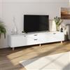 DEGHI Mobile porta tv 186x42h cm in legno bianco lucido con 3 ante e 2 cassetti - Zylar